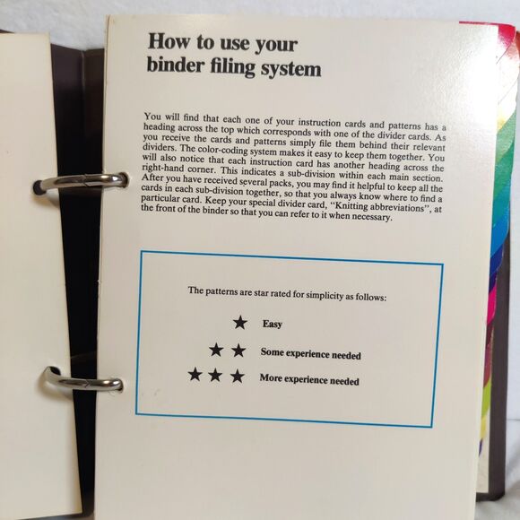 Vintage 1982 "The Knitting Collection" Binder 3" Patterns By Golden Press - Picture 4 of 16